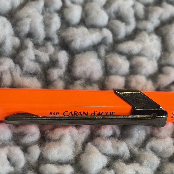 New Carand'Ache Metal Collection Orange Click System Classic Clip Ballpoint Pen! - Picture 6 of 8
